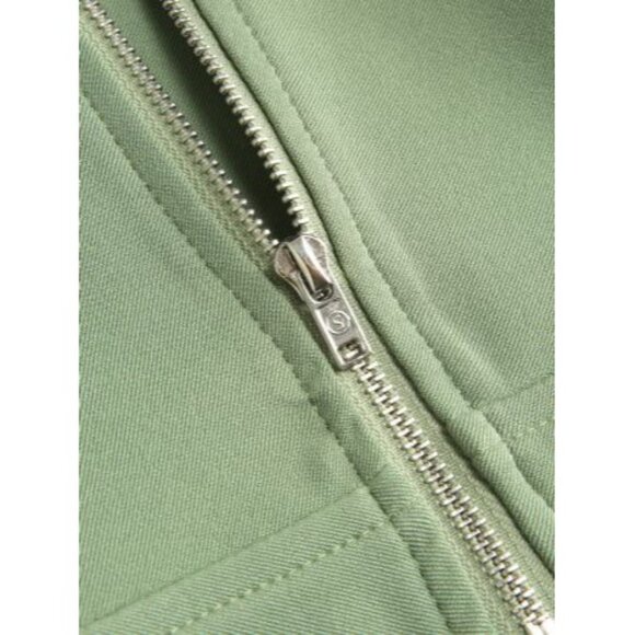 NWT Cider L Green NWT Cropped Bustier Top Silver Chain Straps & Back Zip Closure - Picture 10 of 10